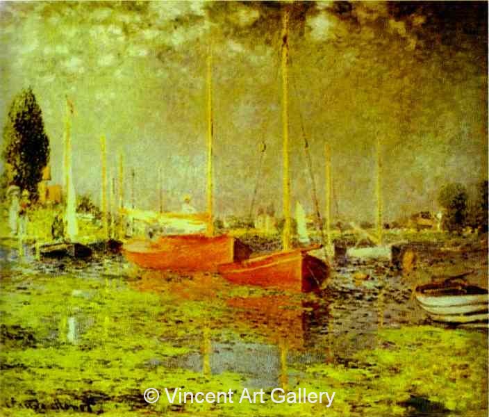 A168, MONET, Red Boats, 1874